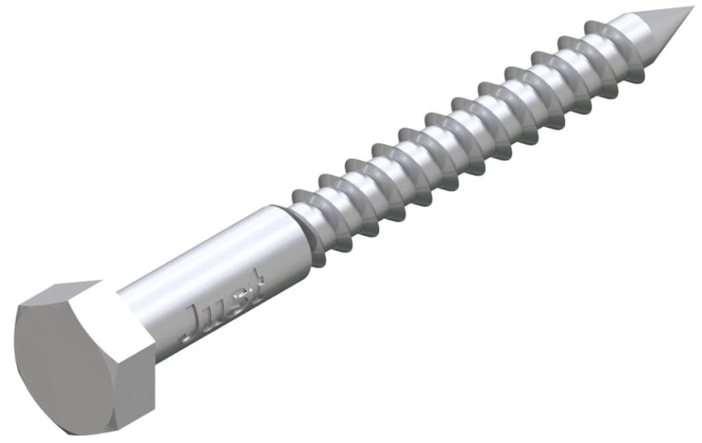 Bild von DIN 571 (Edelstahl A4) 10x60 (rostfrei) Sechskant-Holzschrauben (Schlüsselschraube) - Pkg. (100)