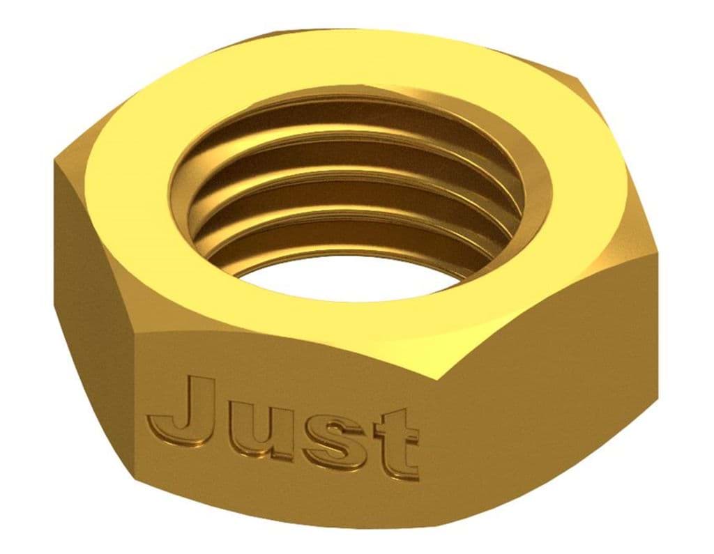 Bild von DIN 936 Messing M 12 (blank) Flache 6-kt Muttern - Pkg. (100)