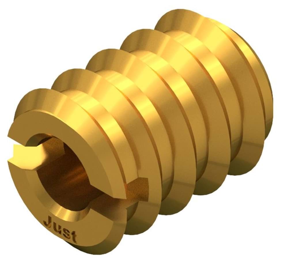 Bild von DIN 7965 Messing M 3x8 Adm. 6 mm (blank) Einschraubmuttern (RAMPA-Muffen) - Pkg. (100)