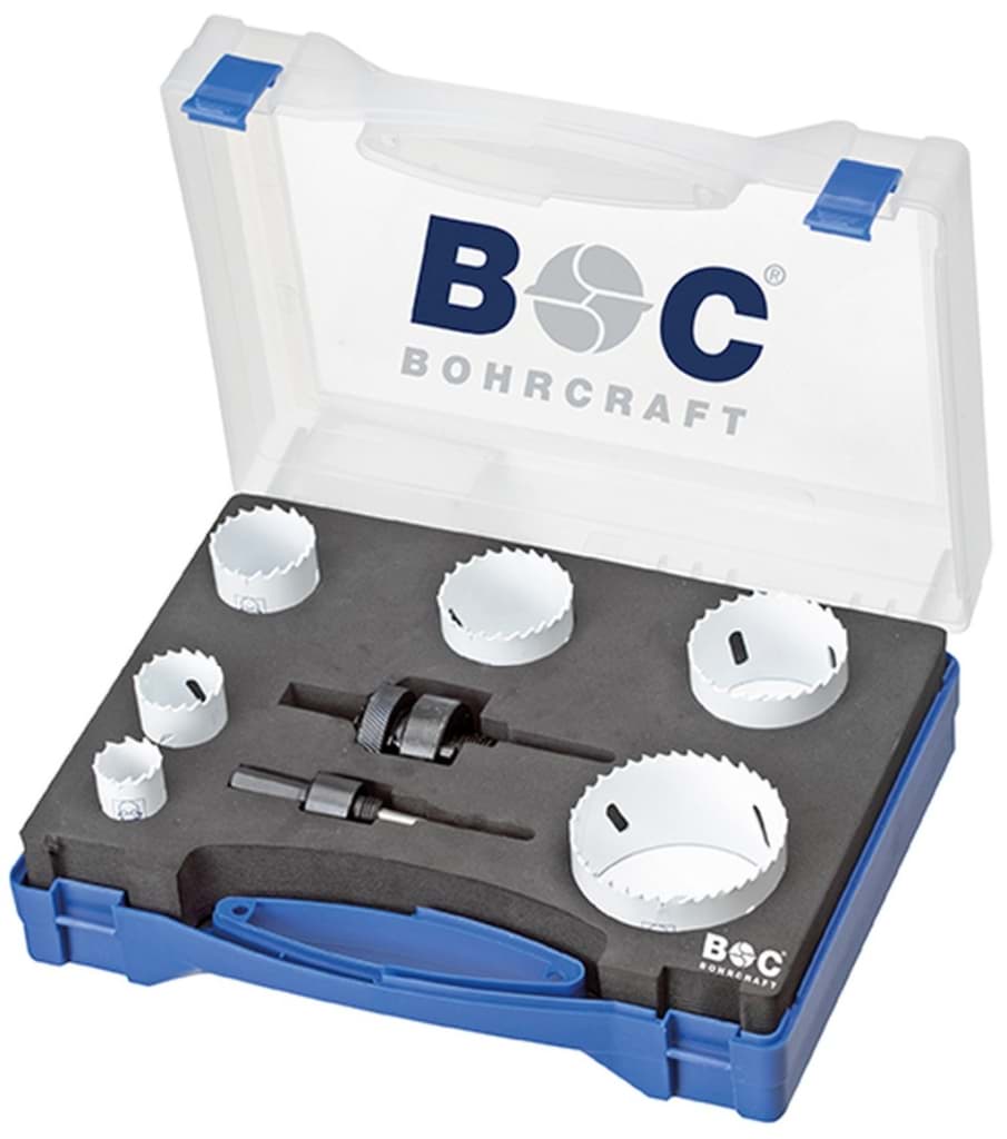 Bild von Bimetall Lochsägen HSS-E Co8 in Koffer LS 6-E 8-tlg. 22 - 68 mm + Adapter AS 11 und AS 33