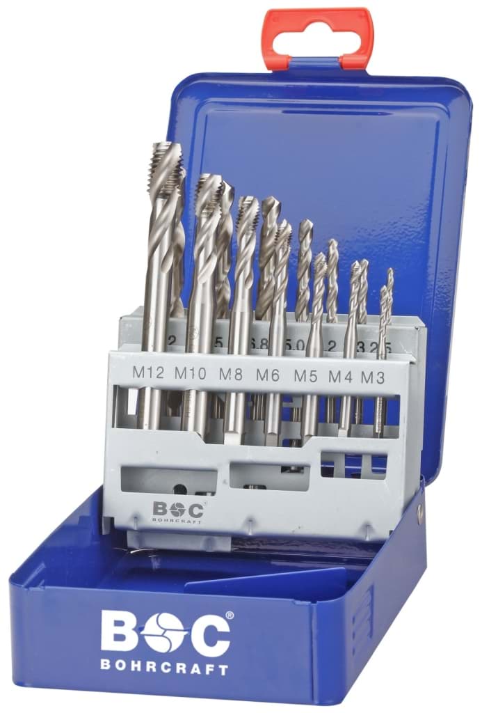 Bild von Masch.-Gewindeb. DIN 371/376 HSS-E in Metallkassette. 14-tlg.M3 - M12 RSP35°+HSS-G 2,5-10,2 mm