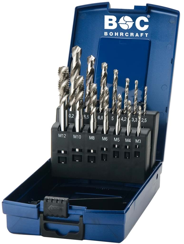 Bild von Masch.-Gewindeb. DIN 371/376 HSS-E in ABS-Box 14-tlg.M3-M12 RSP35°+HSS-G 2,5-10,2 mm