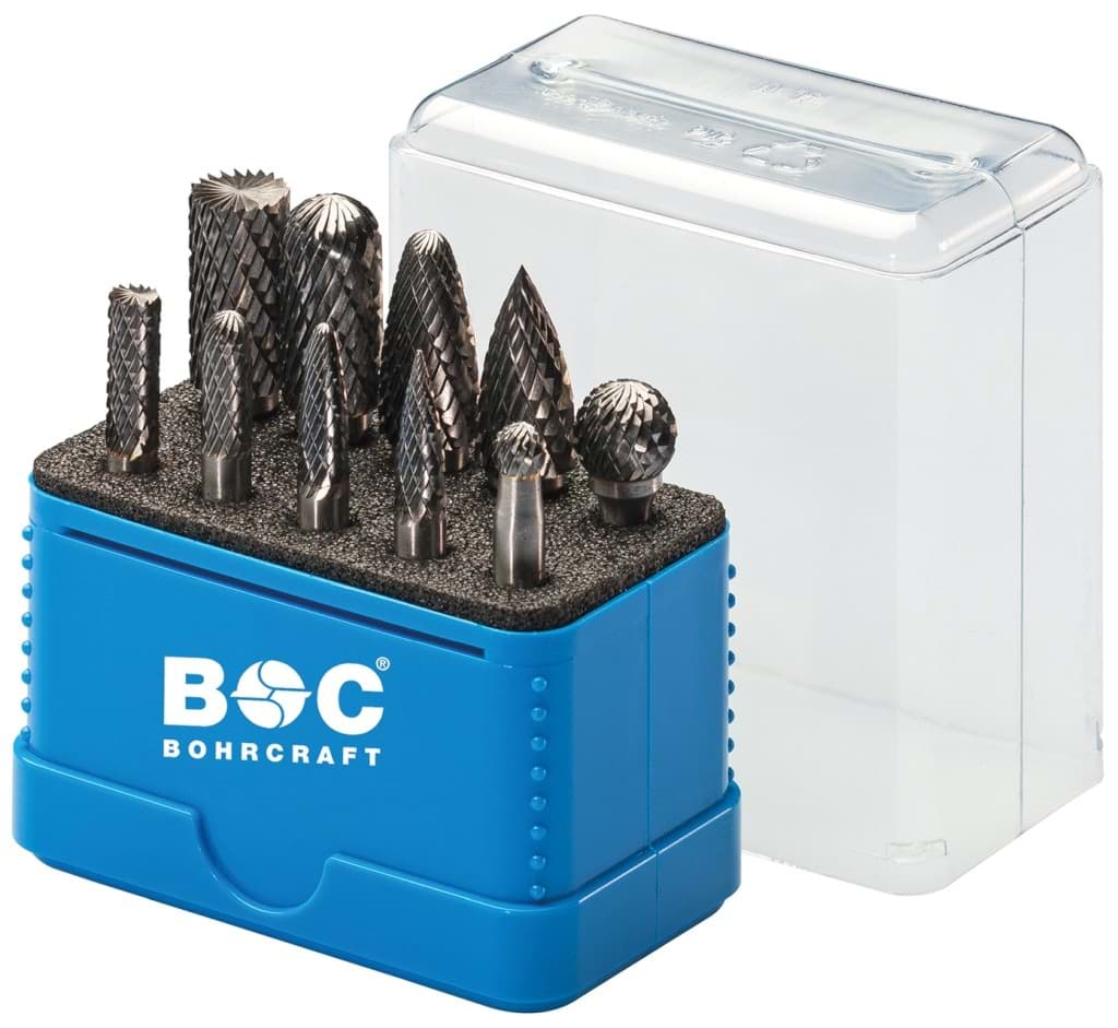 Bild von HM-Frässtifte in blauer Multibox 10-tlg. je 1 x 6,0 + 12,0 mm Form B/C/D/F/G