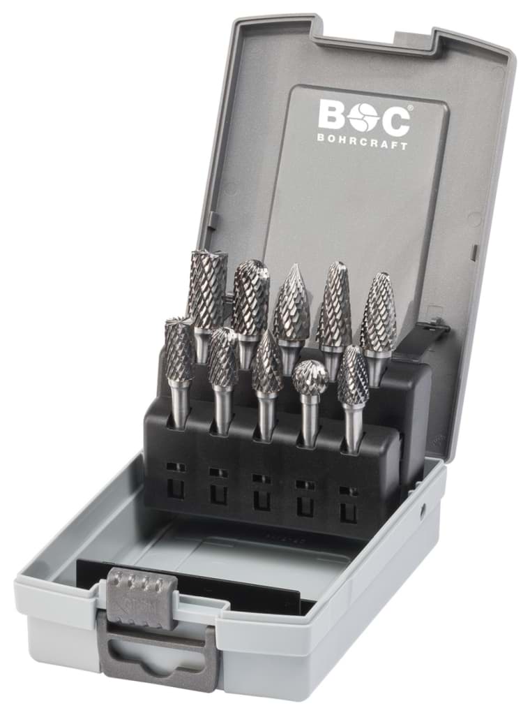 Bild von HM-Frässtifte in ABS-Box 10-tlg. B+C+F+G 10,0mm/12,0mm + D/ L 12,0mm