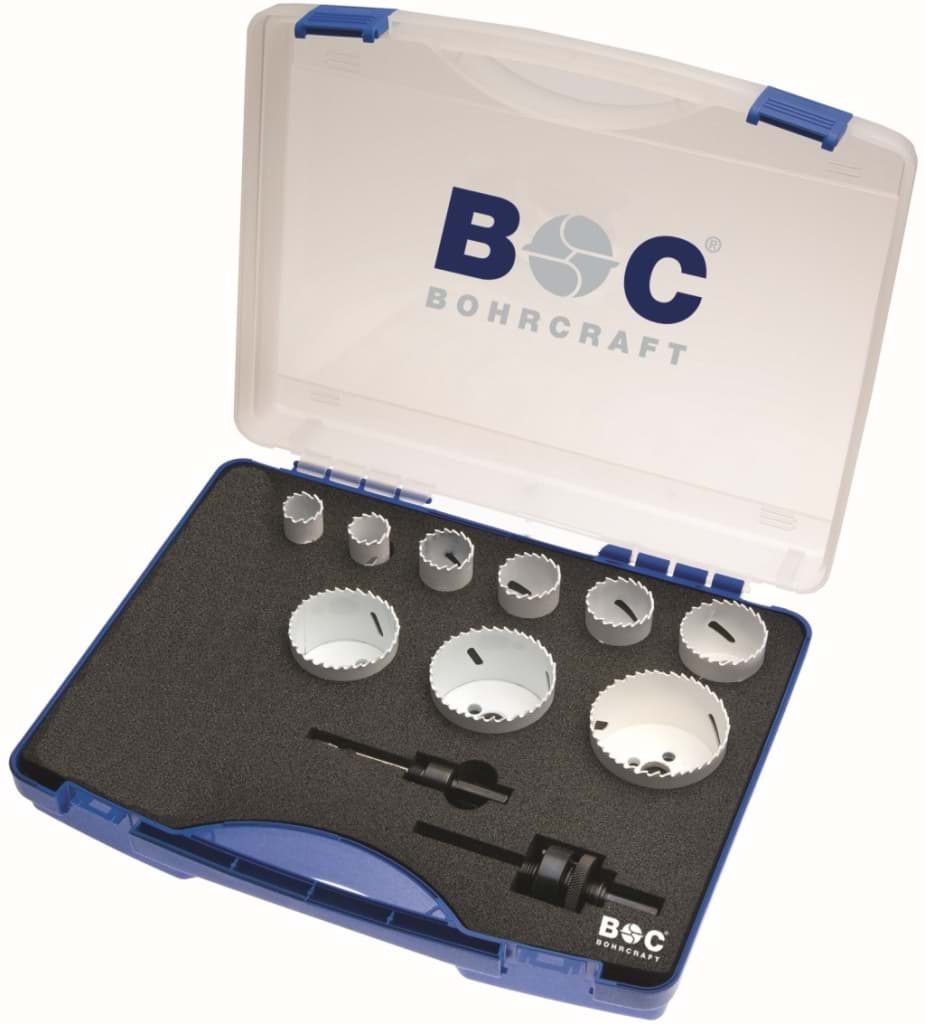 Bild von HSS-E Co8 Lochsägen in Kunststoffkoffer RLS 9-E 11-tlg. 19 - 64 mm + Adapter AS 11 und AS 33