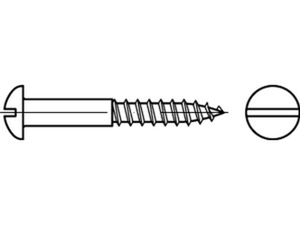 Bild von DIN 96 Messing 3x40 (blank) Holzschr., halbrund - Pkg. (200)