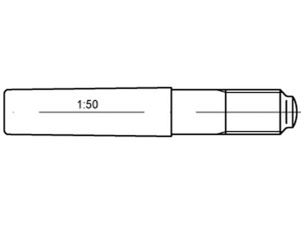 Bild von DIN 258 Stahl 25x140 (blank) Kegelstifte mit Gew.z. - Pkg. (1)