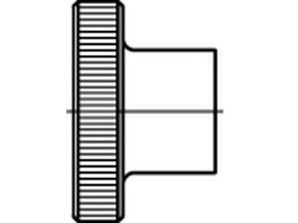 Bild von DIN 466 (Edelstahl A1 (1.4305)) M 2 (rostfrei) Rändelmuttern, hohe Form - Pkg. (100)