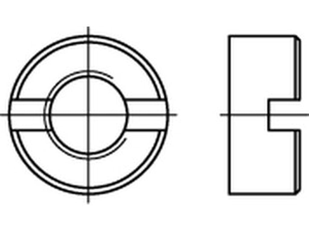 Bild von DIN 546 (Edelstahl A4) M 2 (rostfrei) Schlitzmuttern - Pkg. (200)