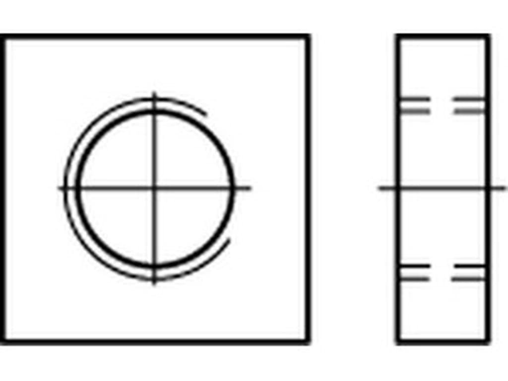 Bild von DIN 562 04 M 2,5 (galv. verzinkt) 4-kt Muttern, niedrige Form - Pkg. (1000)