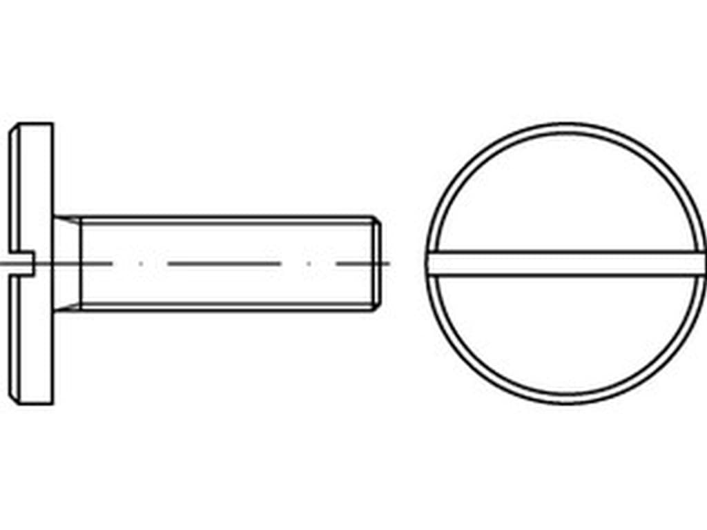 Bild von DIN 921 -1.4305 M 3x10 (rostfrei) Flachkopfschr. mit Schl., großer Kopf - Pkg. (100)
