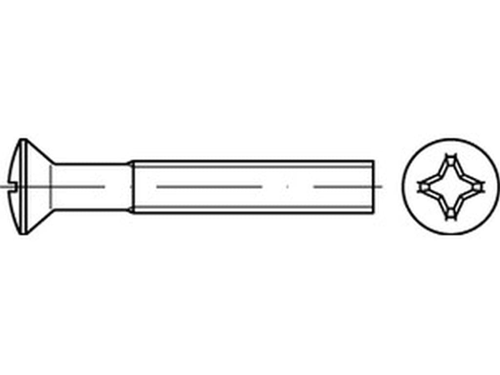 Bild für Kategorie DIN 966 ➤ Linsensenkschrauben mit Kreuzschlitz (ISO 7047)