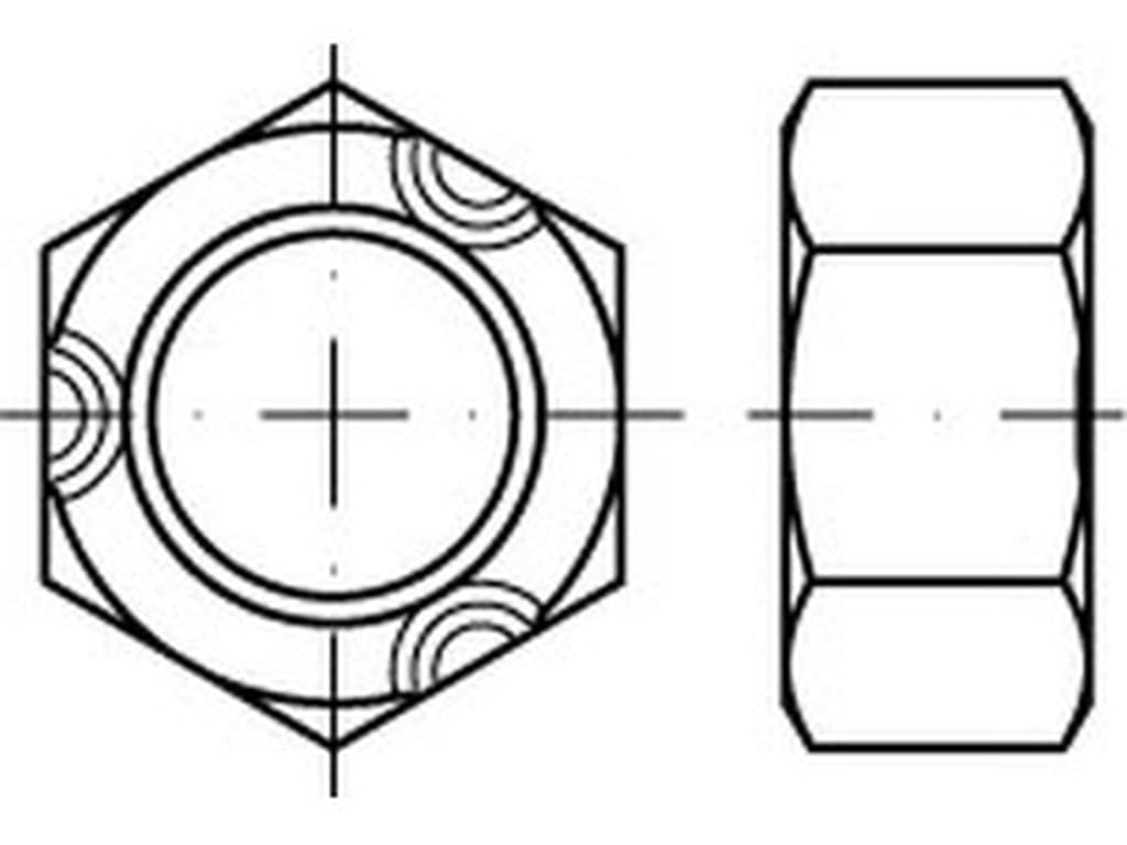 Bild von DIN 980 A4 V M 6 DIN 934 mit 3P.-Quets. (rostfrei) 6-kt Sicherungsmutter, Ganzm. - Pkg. (100)
