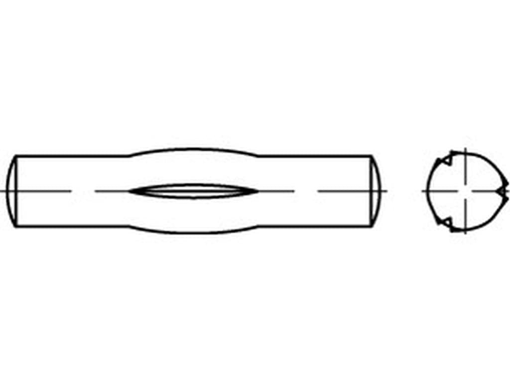 Bild von DIN 1475 Stahl 5x40 (blank) Knebelkerbstifte - Pkg. (100)