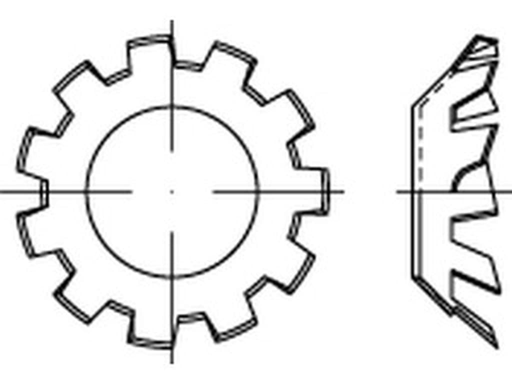 Bild von DIN 6797 Federstahl V 3,2 (galv. verzinkt) Zahnscheiben - Pkg. (5000)