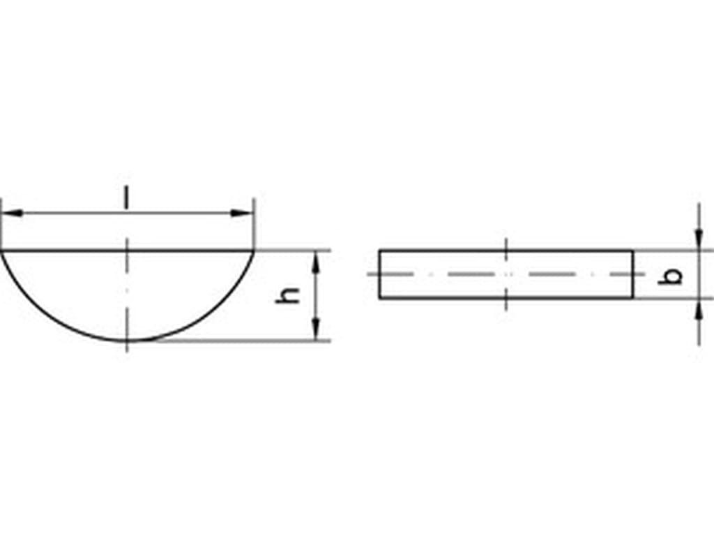 Bild von DIN 6888 C45K 5x9 (blank) Scheibenfedern - Pkg. (100)