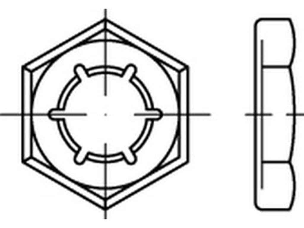 Bild von DIN 7967 A4 M 6 (rostfrei) Sicherungsmuttern (Palmuttern) - Pkg. (100)