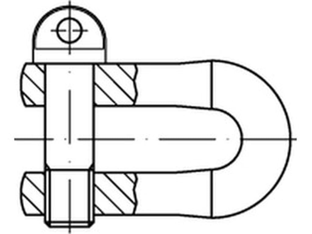 Bild von DIN 82101 Stahl GR. 0,16 (galv. verzinkt) Schäkel, geschmiedet - Pkg. (50)