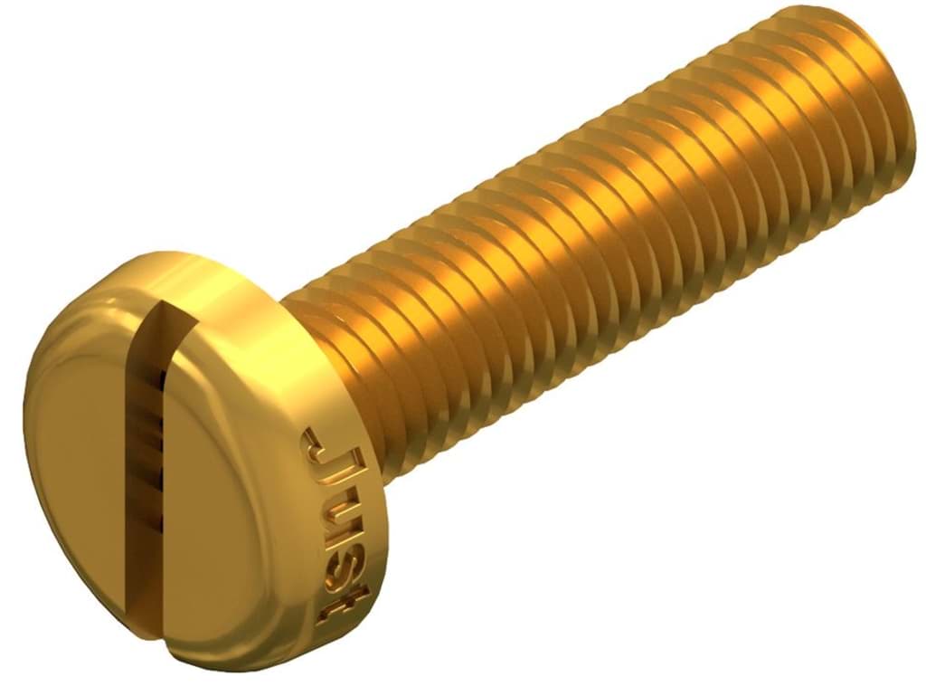 Bild von DIN 85 Messing M 5x16 (blank) Flachkopfschr. mit Schl. - Pkg. (200)