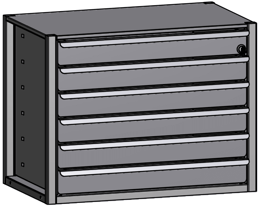 Bild von JURA-MODUL - Mittelteil - Schubladenmodul 6 fach abschließbar