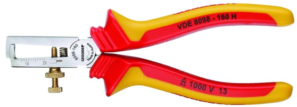 Bild für Kategorie Gedore - VDE-Abisolierzange mit Hüllenisolierung 160 mm (VPE=1 Stück)