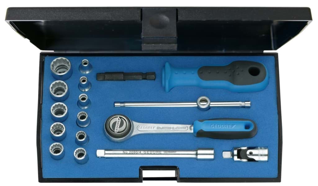 Bild für Kategorie Gedore - Steckschlüssel-Satz 1/4'' 17-tlg UD-Profil 4-13 mm - Ratschenkasten - Nusskasten (VPE=1 Stück)