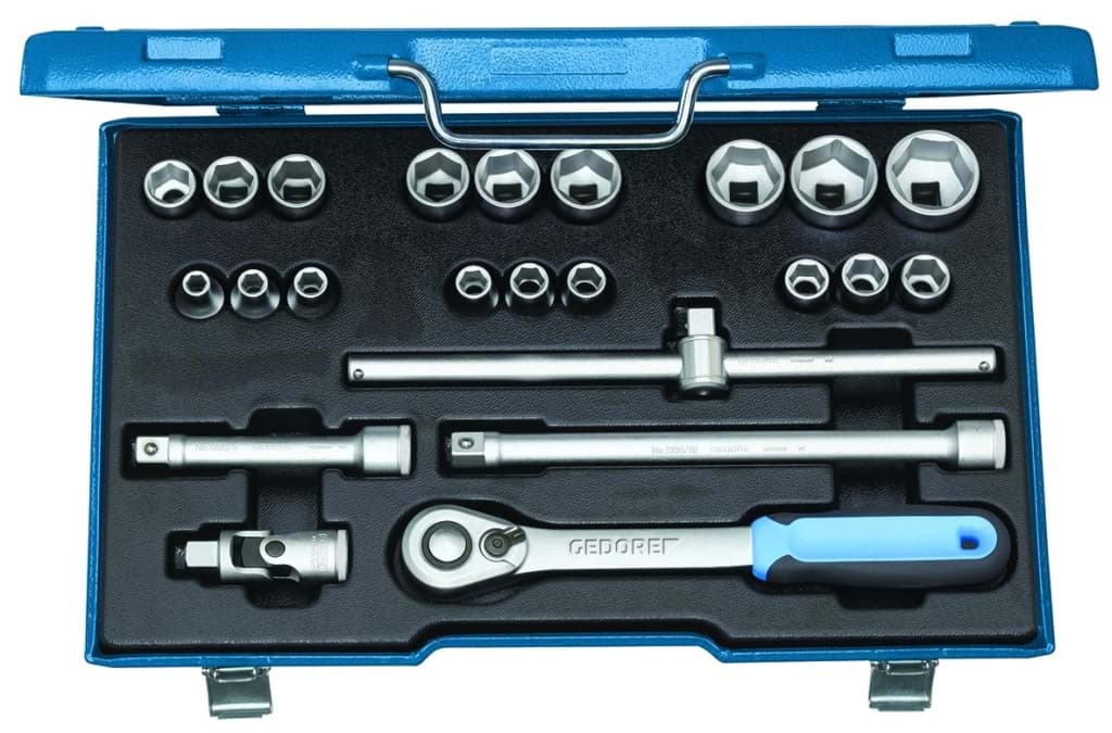 Bild für Kategorie Gedore - Steckschlüssel-Satz 1/2'' 23-tlg 6-kant 8-32 mm - Ratschenkasten - Nusskasten (VPE=1 Stück)