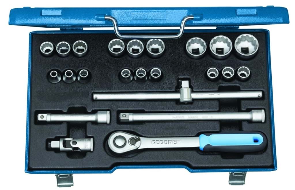Bild für Kategorie Gedore - Steckschlüssel-Satz 1/2'' 23-tlg UD 8-32 mm - Ratschenkasten - Nusskasten (VPE=1 Stück)