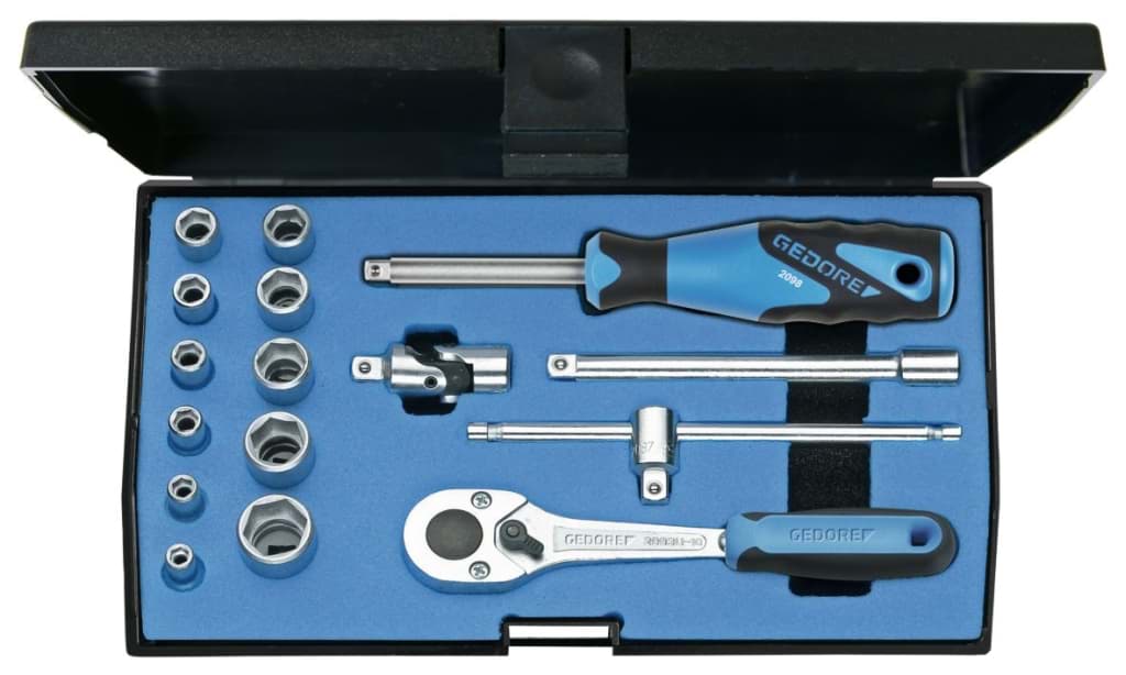Bild für Kategorie Gedore - Steckschlüssel-Satz 1/4'' 16-tlg 6-kant 4-13 mm - Ratschenkasten - Nusskasten (VPE=1 Stück)