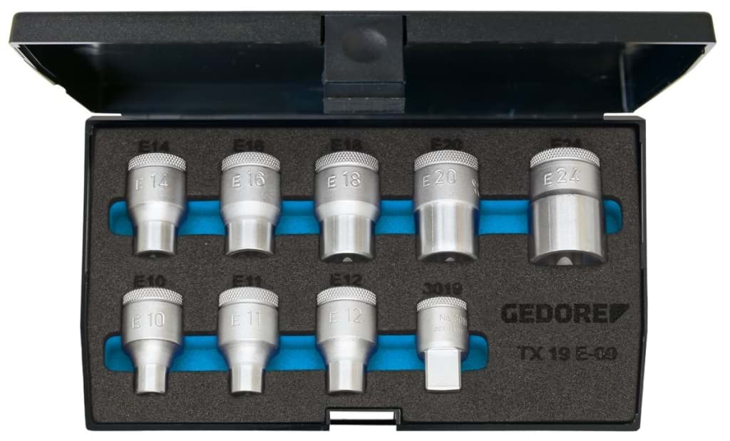 Bild für Kategorie Gedore - Steckschlüssel-Satz 1/2'' 9-tlg Außen-TORX E10-E24 - Ratschenkasten - Nusskasten (VPE=1 Stück)