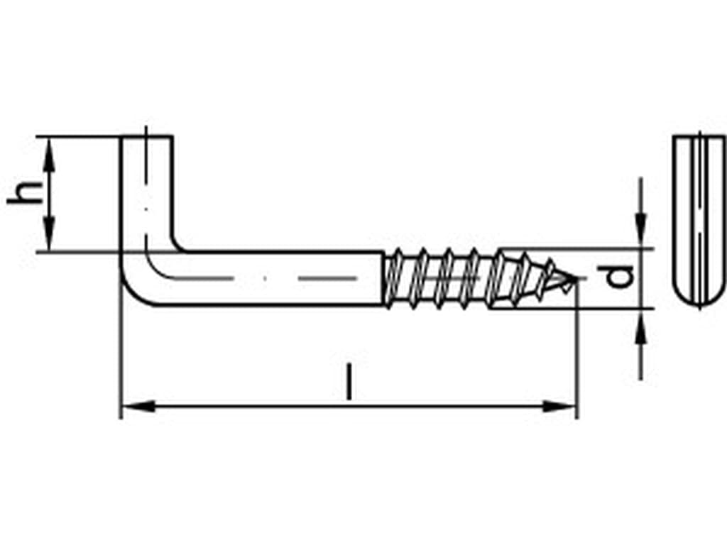 Bild von ART 88139 Schlitzschraubhaken Art. 7 St. 4,4 x 50 galv. verzinkt gal Zn VE=S