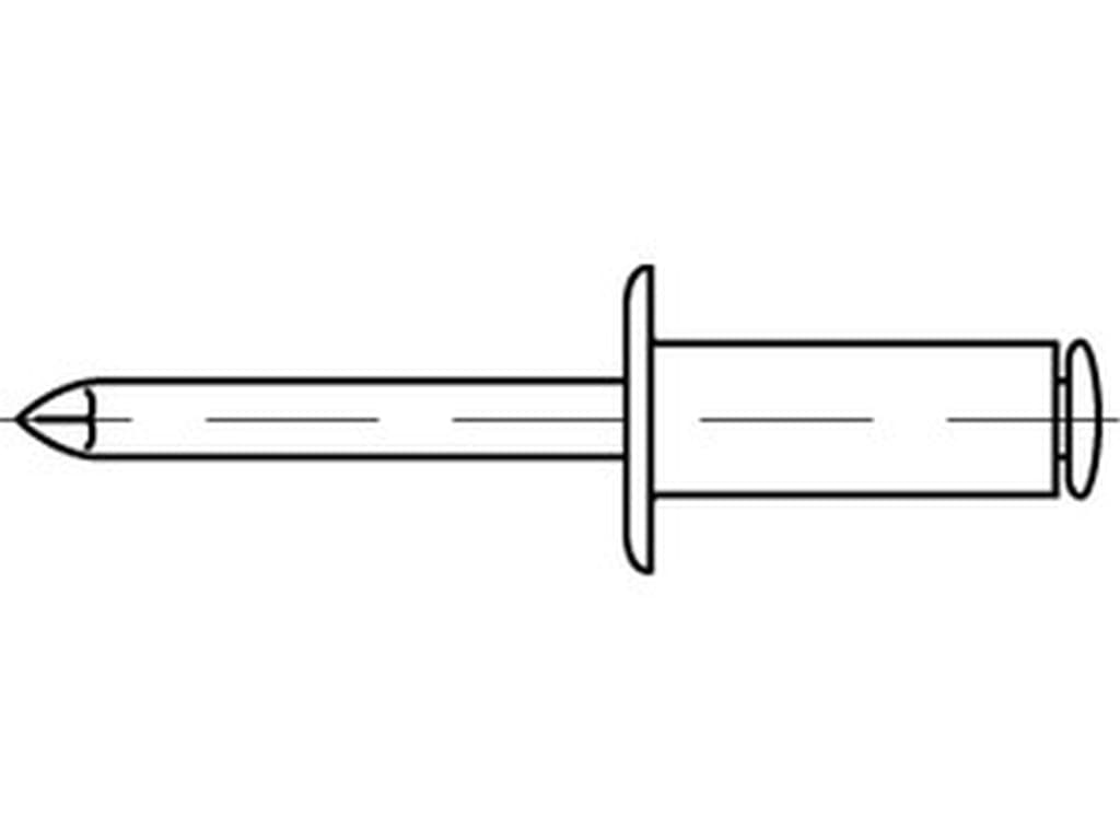 Bild von (88417) - Blindniete 5 x 12 Alu Lack: weiss - Alu/Stahl - lackiert - VE=500