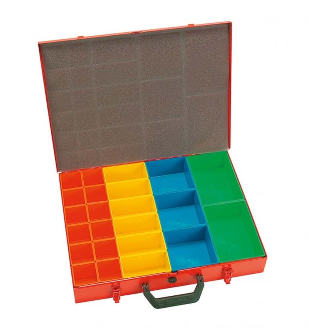 Bild von Sortimentskoffer mit 23 Boxen - 440x330x66 mm, Stahlblech