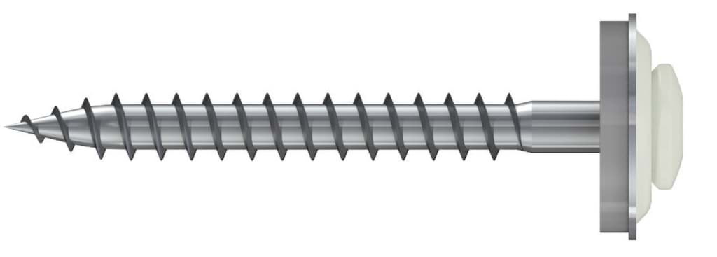 Bild von Spenglerschrauben Linsensenkkopf (4,5x25) TX20 (15 mm Dichtscheibe) Edelstahl A2, kopflackiert RAL 9002 Grauweiß, VE 200