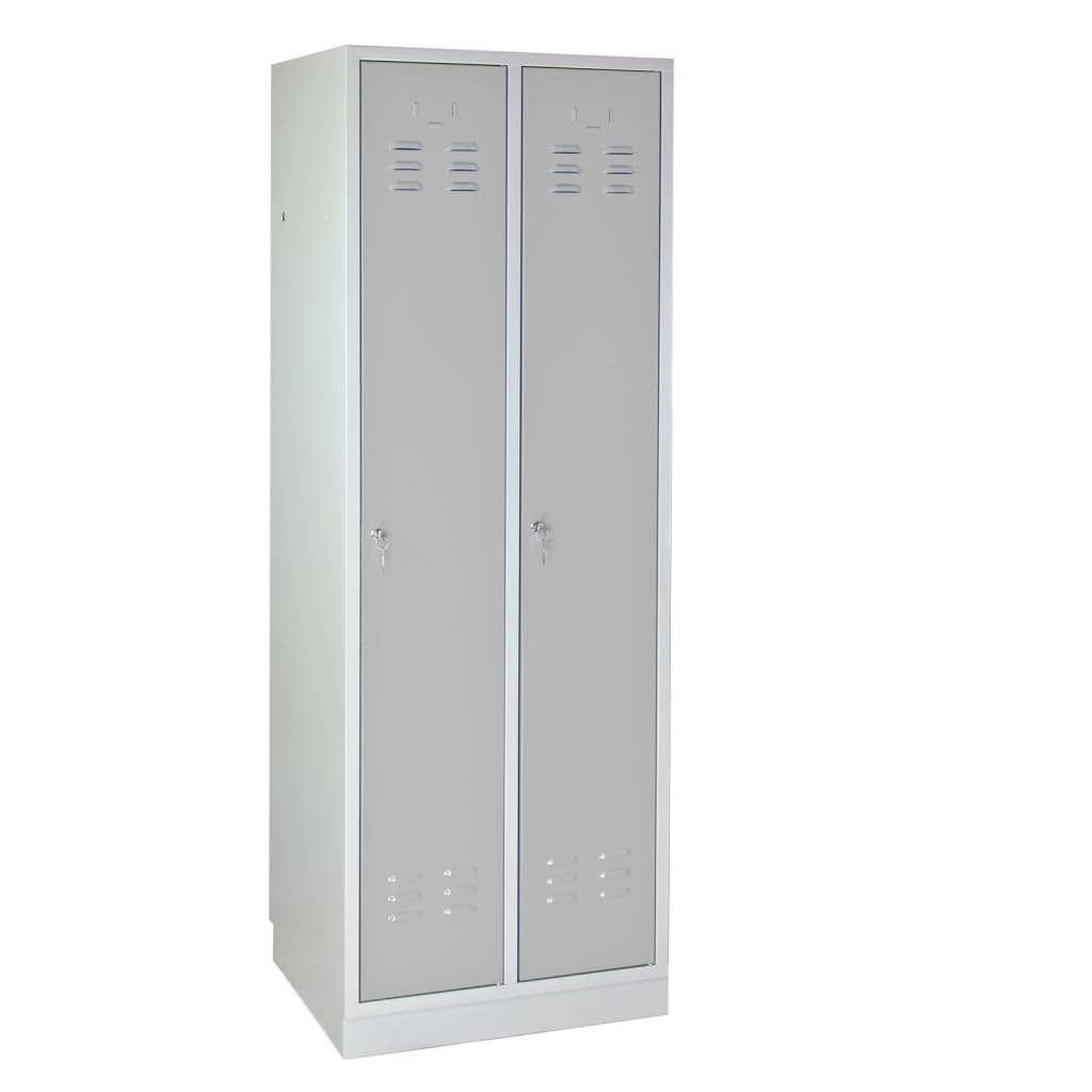 Bild von Garderobenschrank 2-türig / Korpus RAL 7035 / Tür RAL 7035 / Maße:BxTxH = 600mm x 500mm x 1775mm