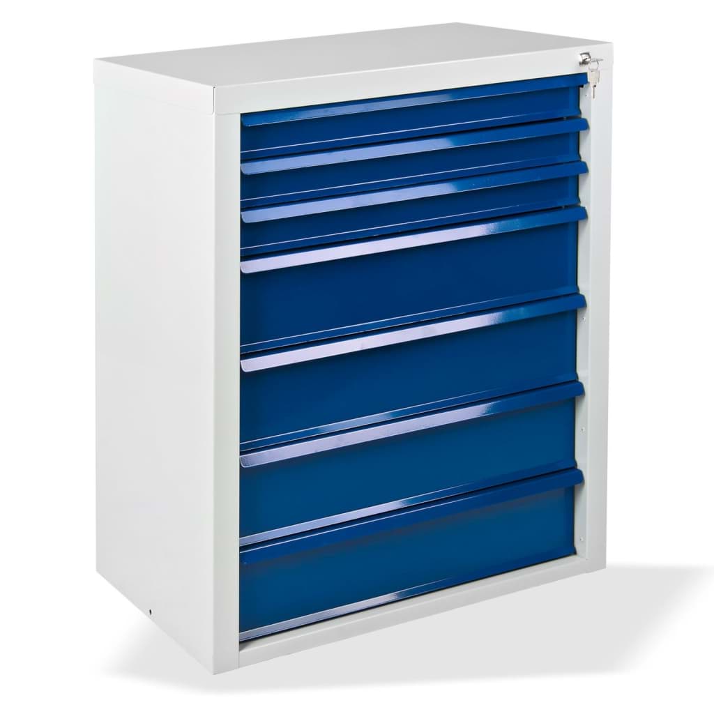 Bild von Schubladenschrank ''MAMMUT'' 7 SL / Maße:BxTxH = 70cm x 43,5cm x 90cm / RAL 7035 - 5012