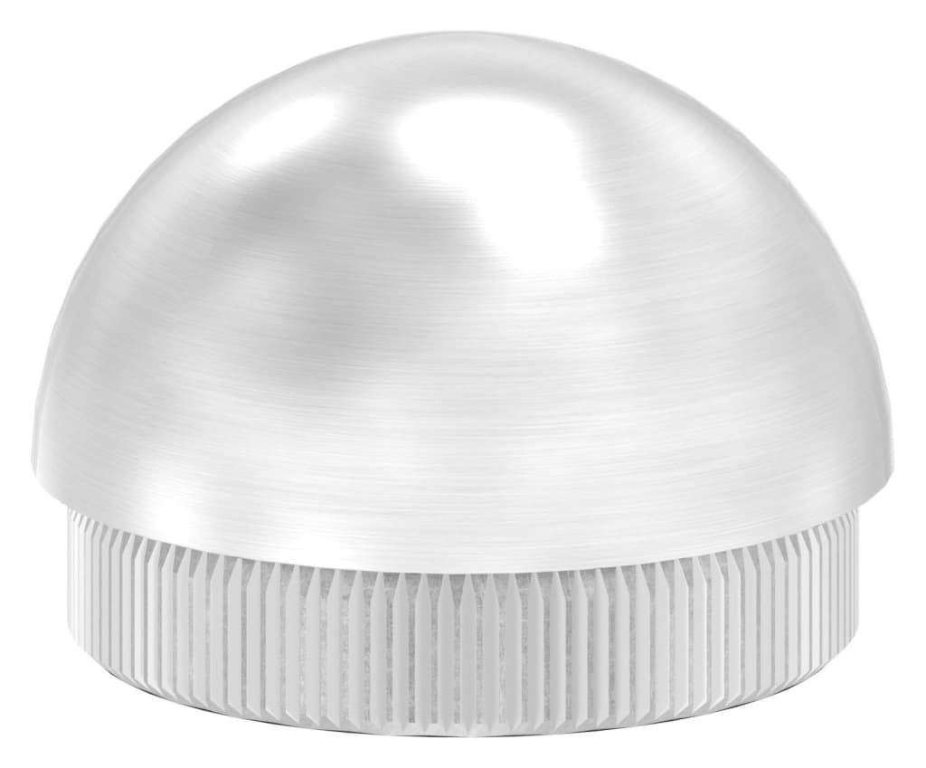 Bild von Rohrabschlussstopfen, für Rohr 42,4x2,0mm, halbrund, zum Einschlagen, mit Rändelung, V2A