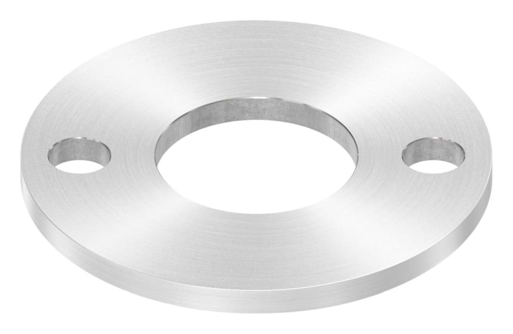 Bild von Ankerplatte, Ø 100x6mm, 2x 13mm und 1x 42,8mm Bohrung, mit Rundschliff, V2A