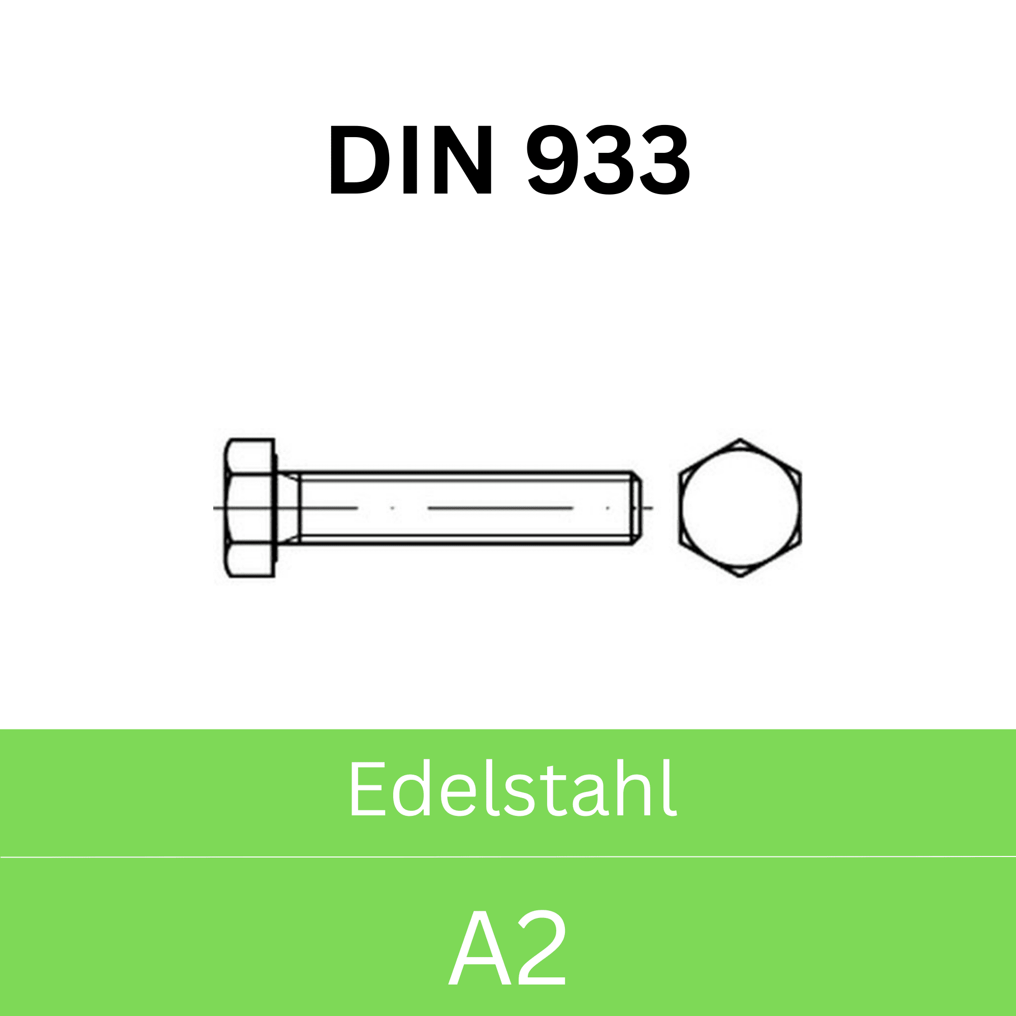 Bild für Kategorie ➤ Kategorie: DIN 933 Edelstahl (A2) 