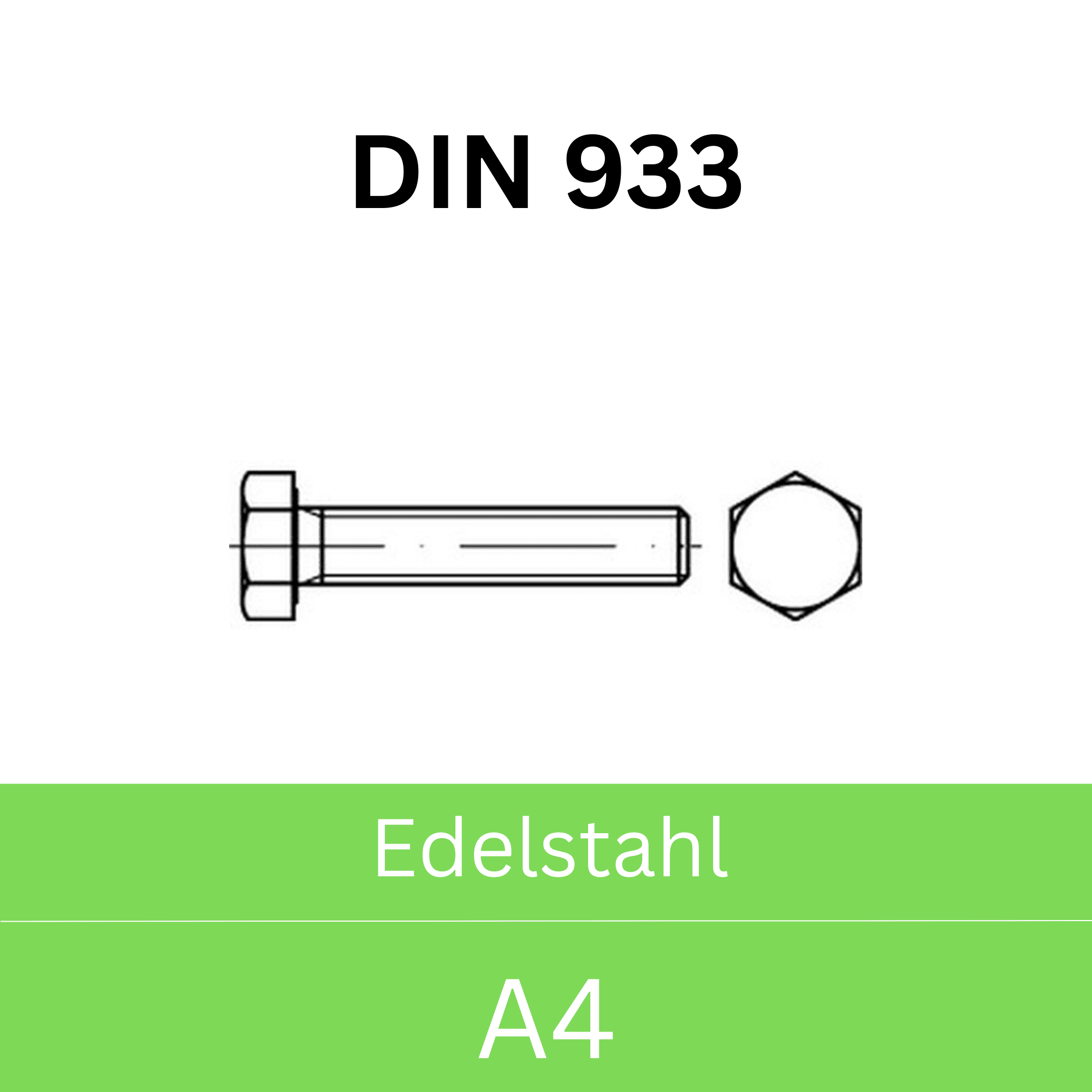 Bild für Kategorie ➤ Kategorie: DIN 933 Edelstahl (A4) 