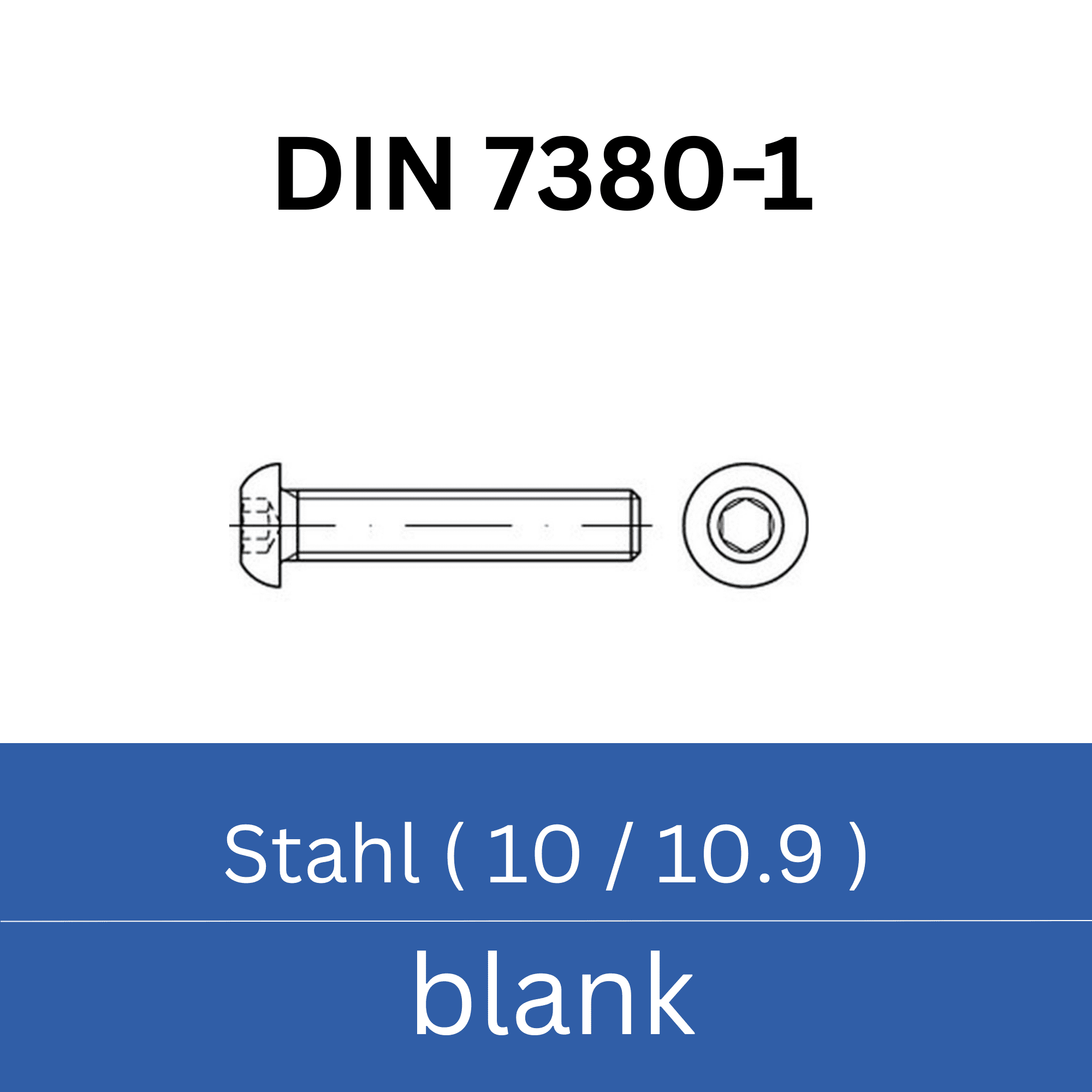 Bild für Kategorie ➤ Kategorie: DIN 7380-1 Stahl (10/10.9) blank