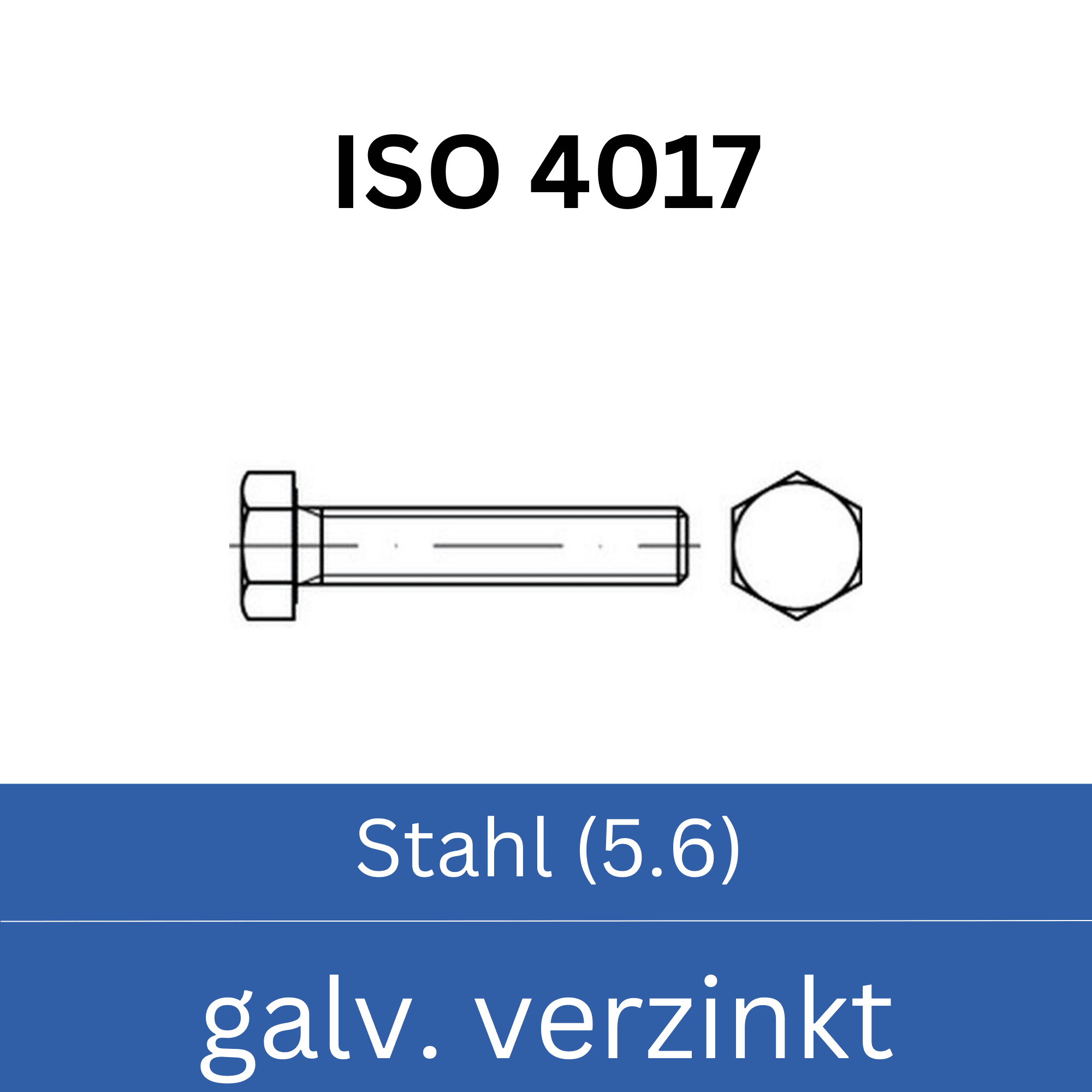 Bild für Kategorie ➤ Kategorie: ISO 4017 Stahl (5.6) galv. verzinkt