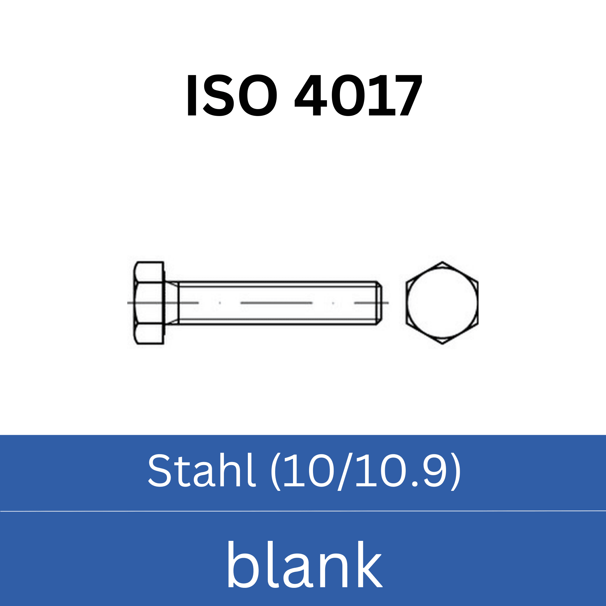 Bild für Kategorie ➤ Kategorie: ISO 4017 Stahl (10/10.9) blank