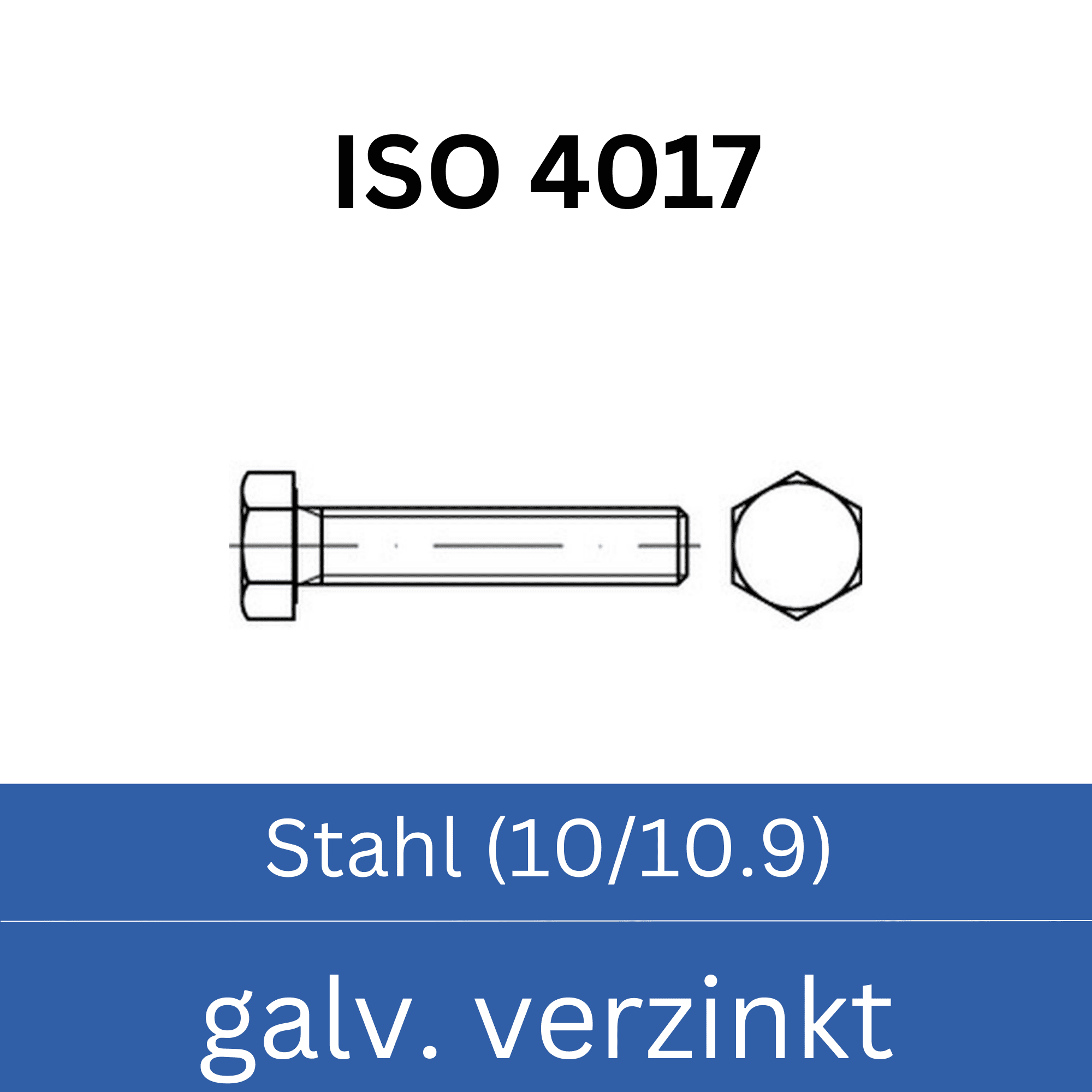 Bild für Kategorie ➤ Kategorie: ISO 4017 Stahl (10/10.9) galv. verzinkt