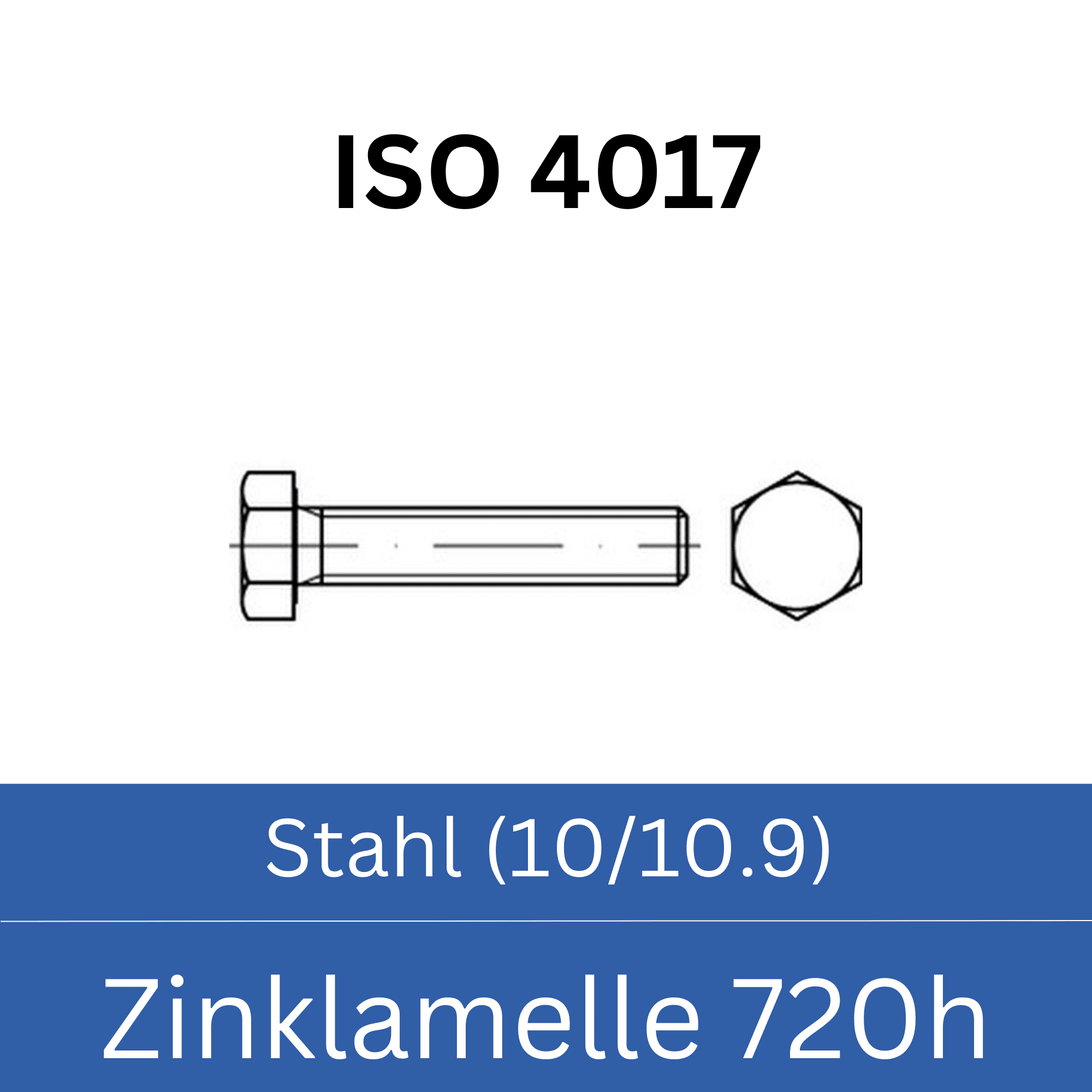 Bild für Kategorie ➤ Kategorie: ISO 4017 Stahl (10/10.9) Zinklamelle 720h