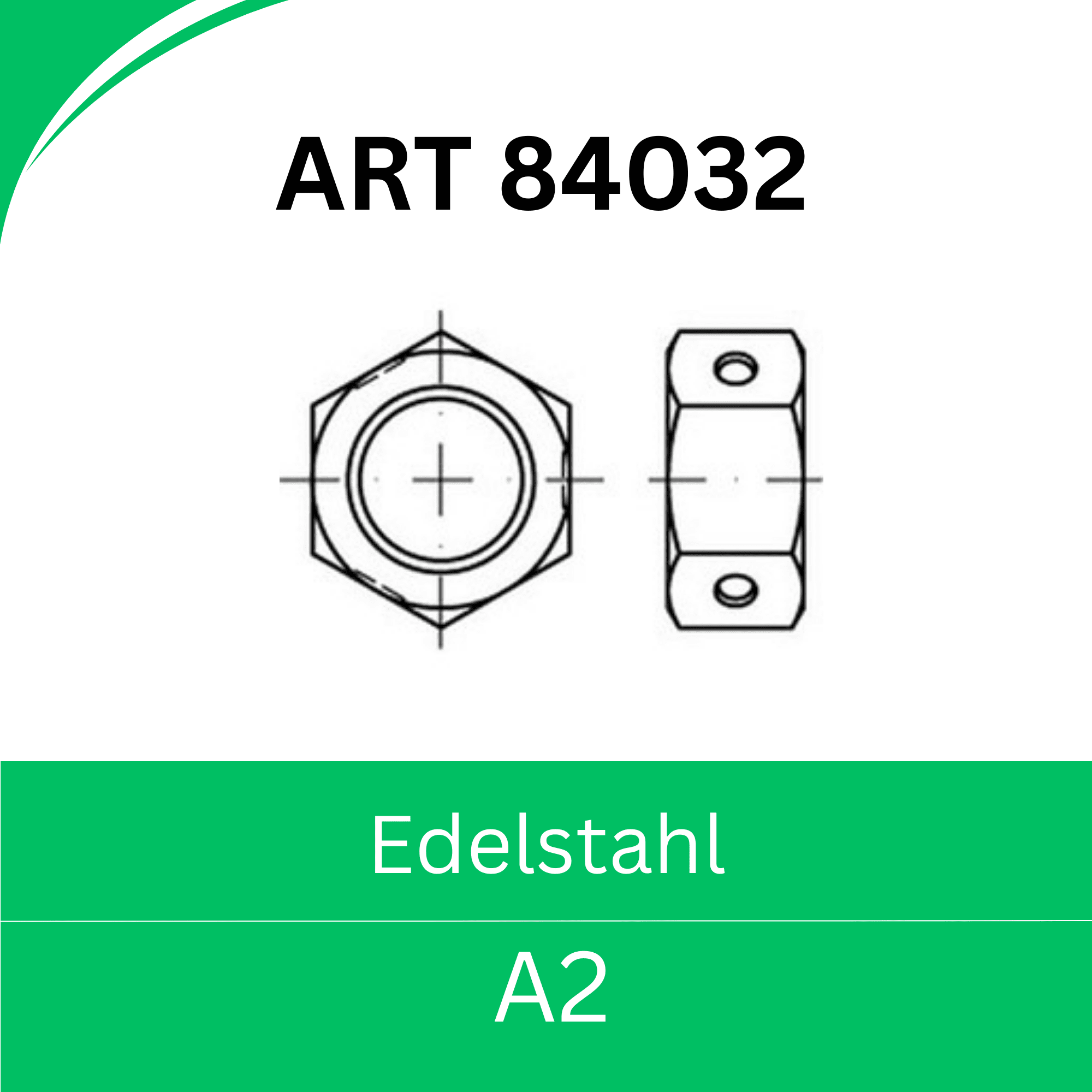 Bild für Kategorie ART 84032 ➤ Sechskantmutter mit Klemmteil - Biloc (Edelstahl A2)