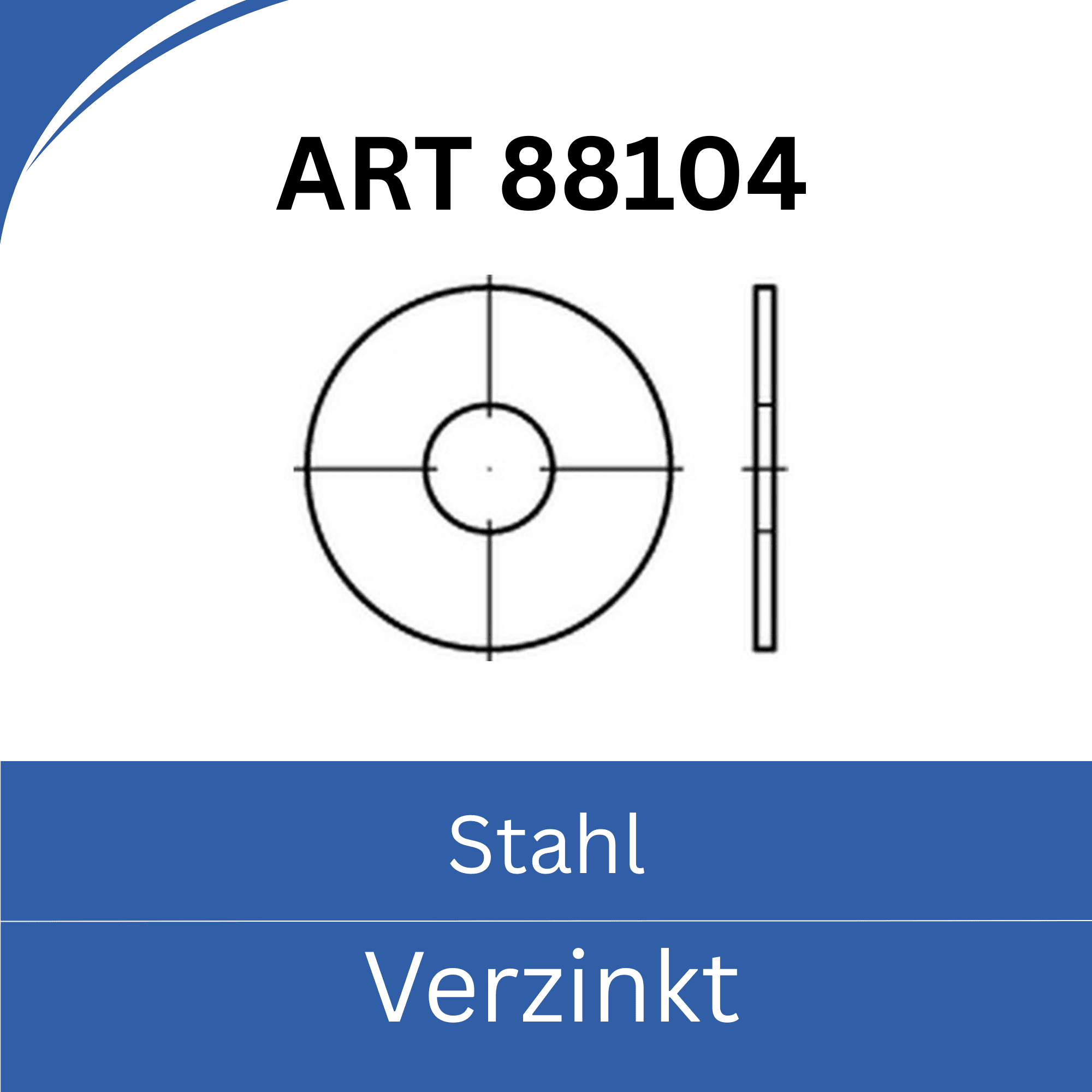 Bild für Kategorie ART 88104 ➤ Kotflügelscheiben (Stahl verzinkt)