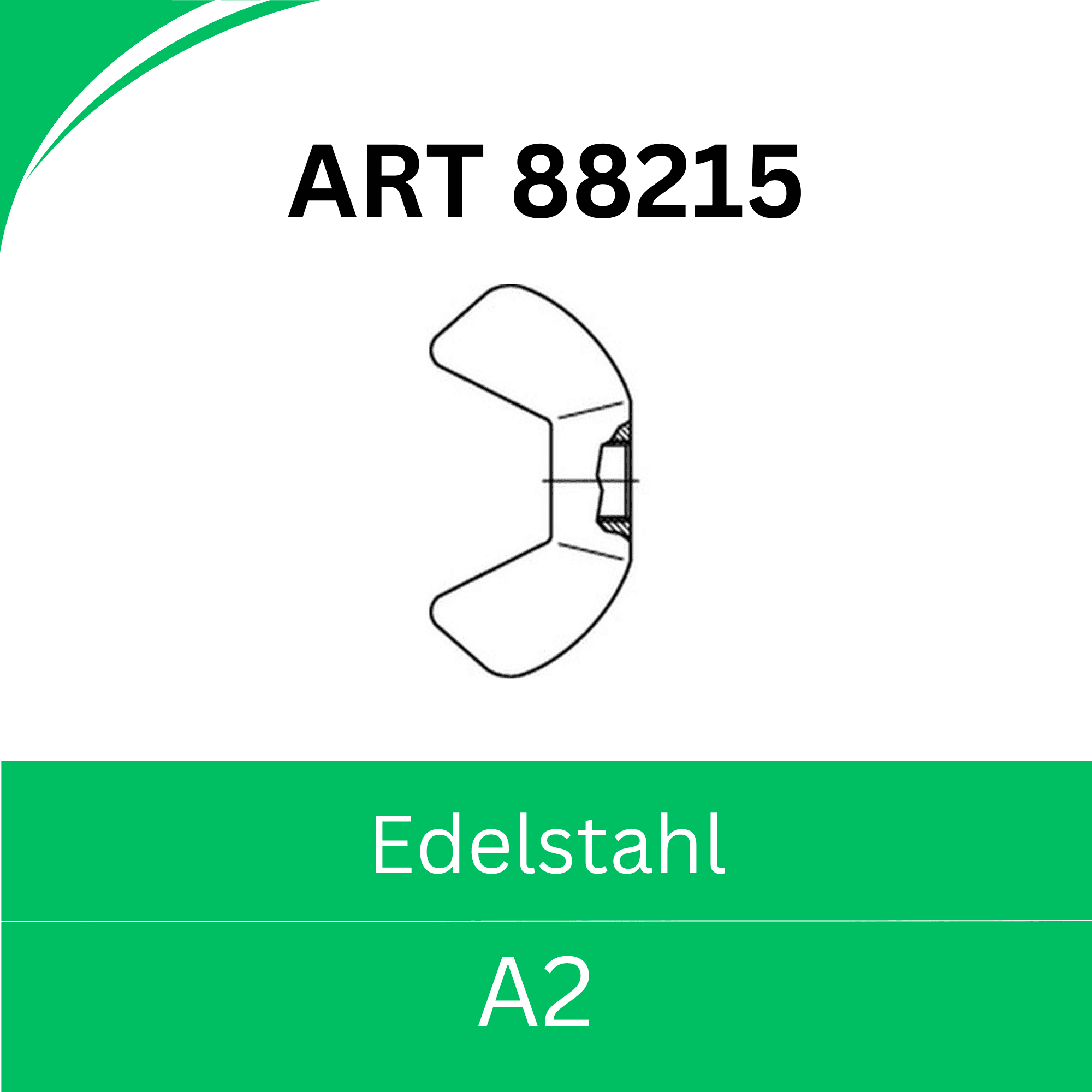 Bild für Kategorie ART 88215 ➤ Flügelmuttern - amerikanische Form (kleine Flügel) - Edelstahl A2