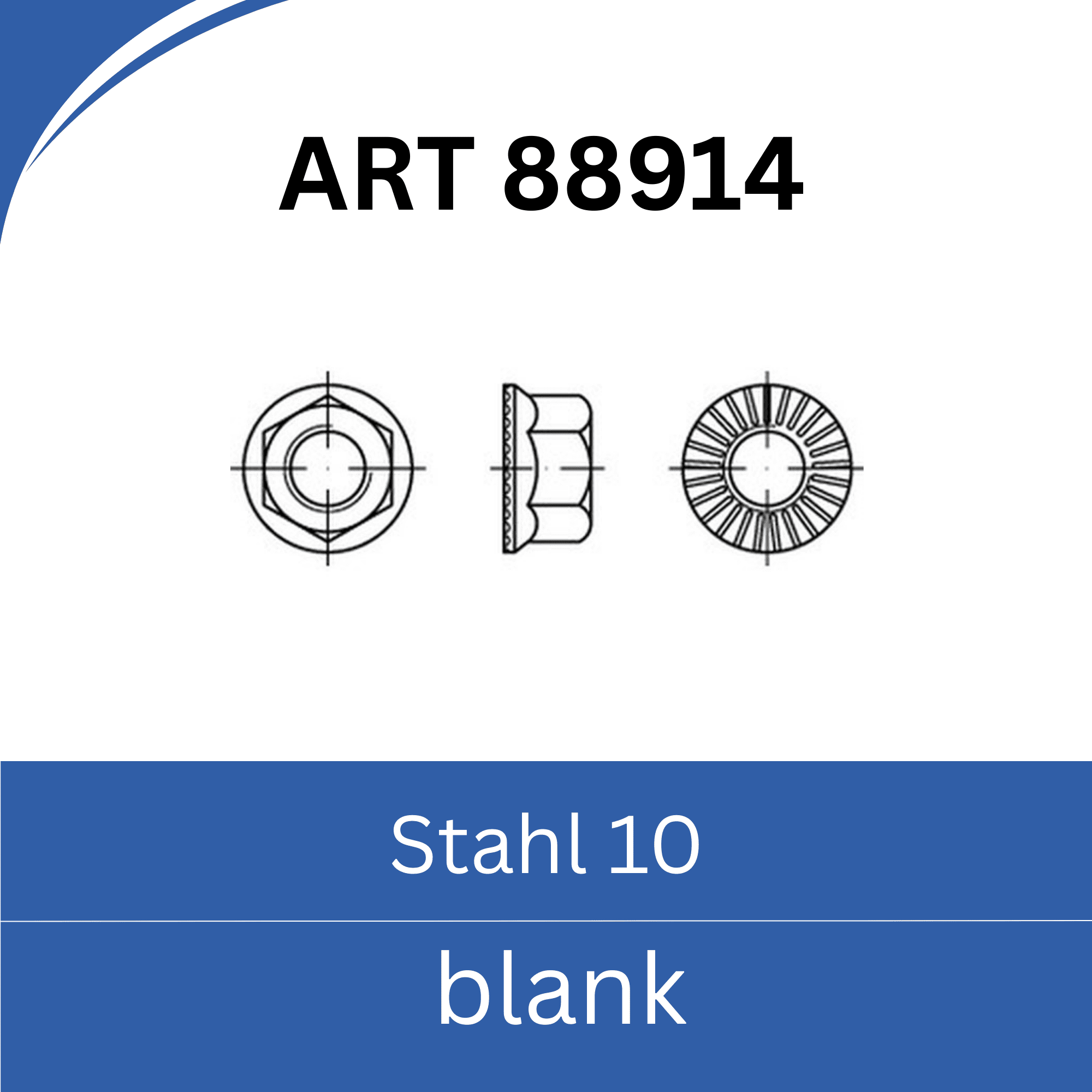 Bild für Kategorie ART 88914 ➤ RIPP-Muttern (Stahl 10. blank)