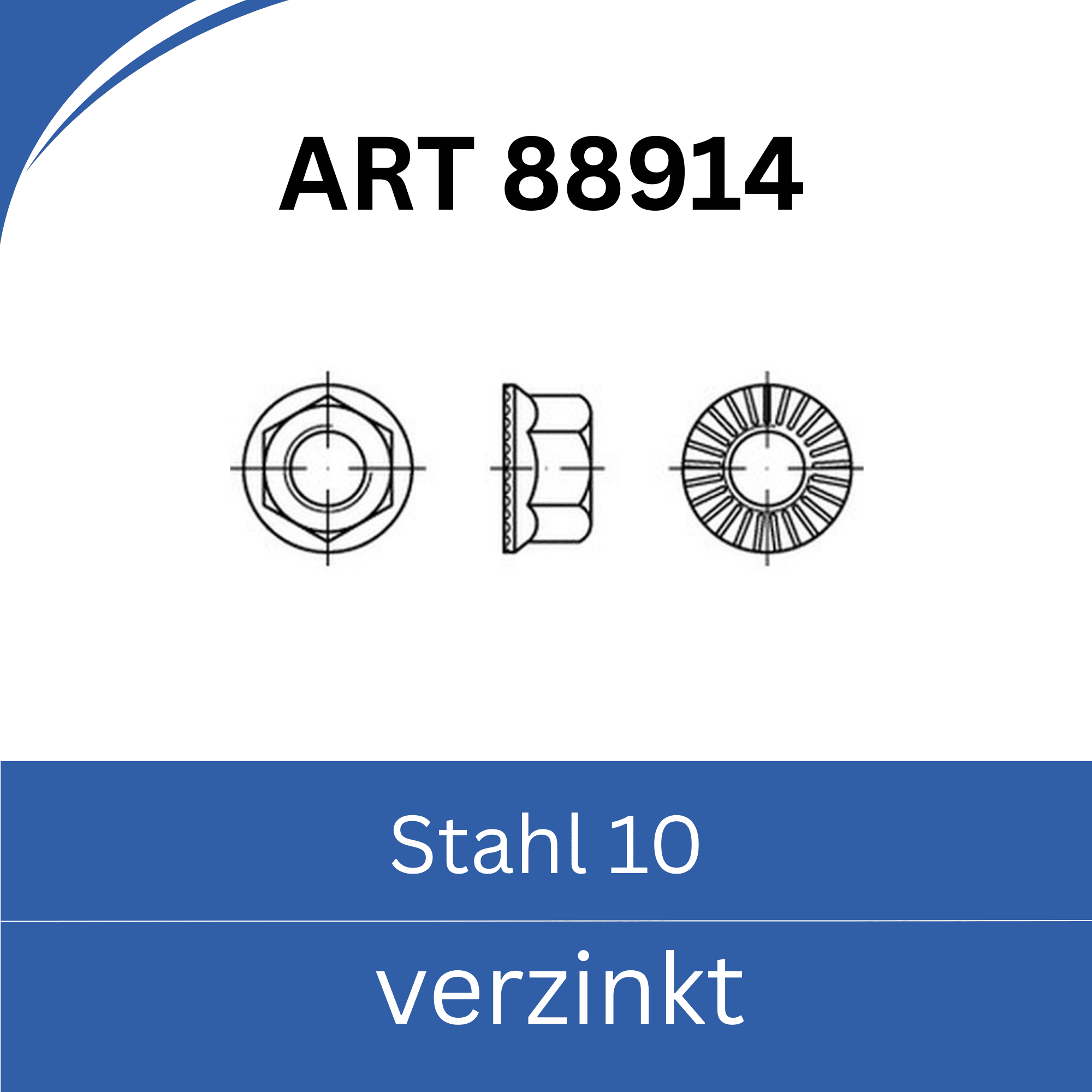 Bild für Kategorie ART 88914 ➤ RIPP-Muttern (Stahl 10. verzinkt)